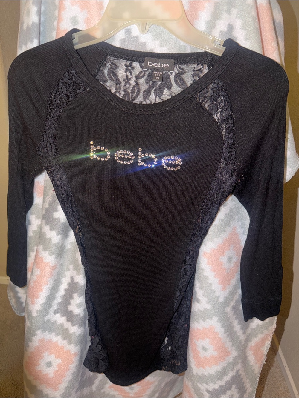 Bebe Shear Long Sleeve Top